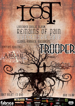 Concert L.O.S.T. - lansare album Remains of Pain