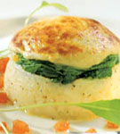 Turte de orez, legume si spanac