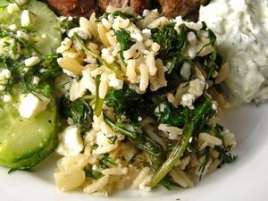 Pilaf de orez cu spanac
