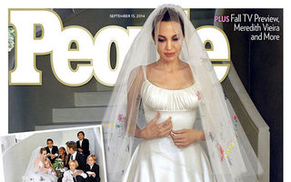 Primele imagini cu rochia de mireasă a Angelinei Jolie