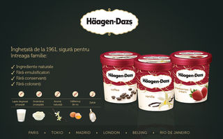 Häagen Dazs – îngheţată naturală sigură, fără emulsificatori, conservanţi şi coloranţi
