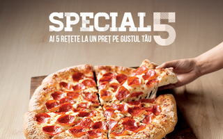 Special 5, cinci rețete de pizza la un preț irezistibil, la Pizza Hut Delivery