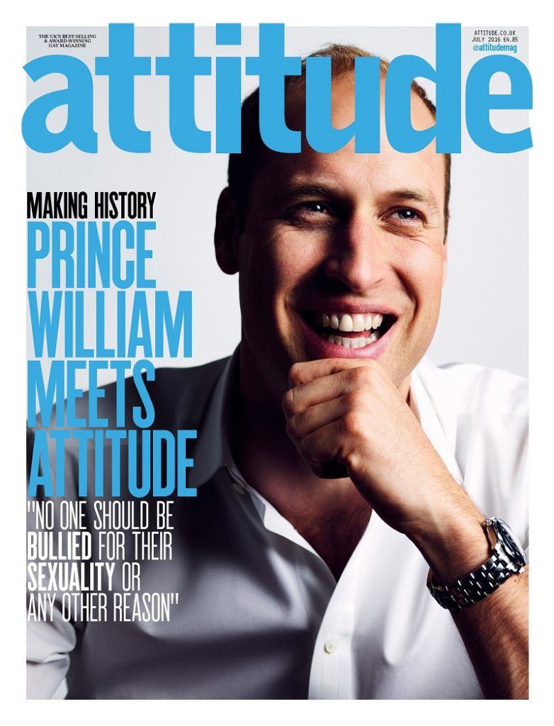 Printul William pe coperta revistei gay Attitude