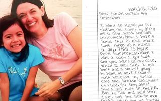 O fetiţă a scăpat de părinţii care o băteau. Scrisoarea ei către cei care au salvat-o e impresionantă