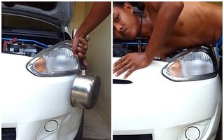 Cum îndrepţi bara de protecţie a maşinii fără să mergi la service: Cu apă fiartă!