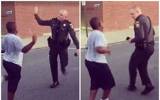 Ce se întâmplă când un puşti provoacă un poliţist: Cine dansează mai bine? - VIDEO