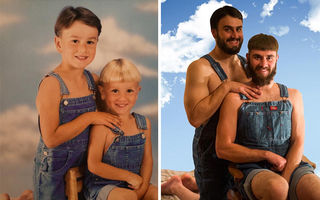 30 de poze din copilărie pe care fraţii le-au făcut din nou. Imagini amuzante!