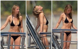 Gwyneth Paltrow a rămas fără glamour: Vedeta arată ca o femeie obişnuită în costum de baie