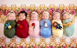Prințese în miniatură. O mamă a transformat 6 bebeluși în personaje Disney