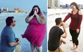 Exemplul unei femei puternice: A slăbit 136 de kilograme în 18 luni şi îşi reface pozele vechi