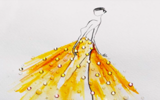 Un artist folosește picătura de apă ca să deseneze cele mai frumoase rochii
