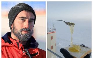 Ce se întâmplă dacă încerci să mănânci în gerul de la Polul Sud: Te ia cu frig!