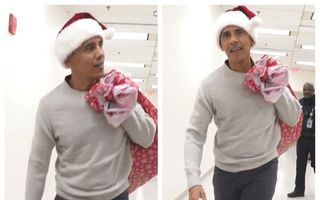 HO-HO-Obama: Barack Obama s-a transformat în Moș Crăciun și le-a adus daruri copiilor internați în spital - VIDEO