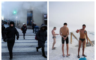 Două lumi, aceeași iarnă: America dârdâie, rușii se distrează în pielea goală - FOTO