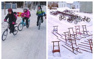 La școală, în Finlanda: Copiii vin cu bicicleta pe zăpadă, la -17 grade și nimeni nu se plânge
