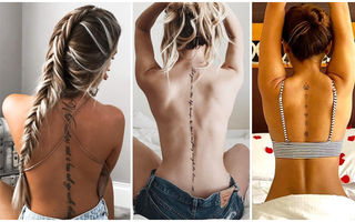 Tatuajele pe coloană, noul trend care a cucerit vedetele. 20 de imagini