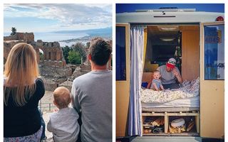 Acasă, în microbuz: Cuplul care a vizitat 166 de țări cu un bebeluș și un câine la bord - FOTO