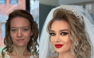 Înainte și după machiajul de nuntă: Realizările uimitoare ale unui makeup artist albanez