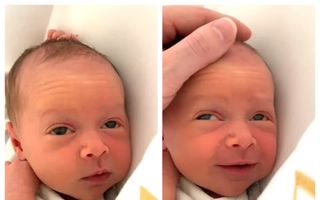 Fericire pură: Reacția adorabilă a unui bebeluș când tatăl lui îl mângâie pe cap - VIDEO