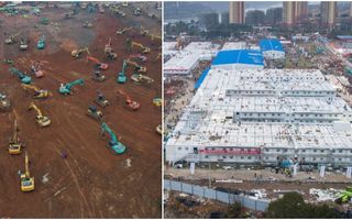 Cum arată spitalul cu 1000 de locuri construit de chinezi în 10 zile