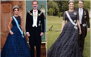 Regina Letizia a Spaniei și Prințesa Victoria a Suediei au purtat aceeași rochie din material reciclat, care costă 300 de dolari