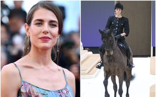 Charlotte Casiraghi, fiica Prințesei Caroline de Monaco, a defilat călare pe cal la prezentarea de modă Chanel de la Paris