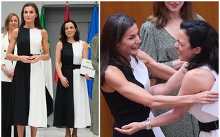 Se întâmplă și la case mari: Regina Letizia a Spaniei a purtat aceeași ținută ca cea a unei femei căreia i-a acordat o diplomă