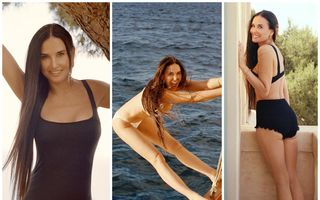 Divă sexy la 59 de ani: Demi Moore este model pentru colecția de costume de baie creată de ea
