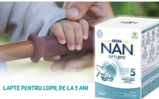 Nestlé lansează un nou produs pe bază de lapte - NAN® OPTIPRO® 5, pentru copiii de la 3 ani, un produs susținut de Societatea Română de Pediatrie