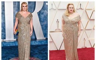 Rebel Wilson, schimbare impresionantă. Vedeta a purtat la Oscar aceeași rochie aurie de acum trei ani